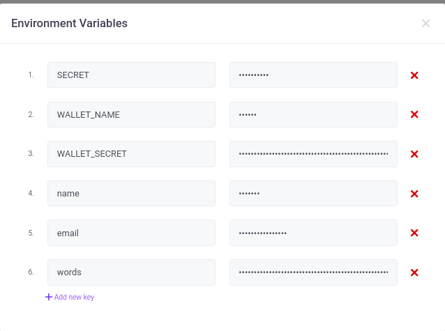 Environment variables